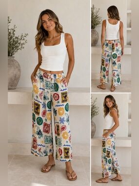 BNWT Jules & Leopold Multicolor Floral Print Pants
